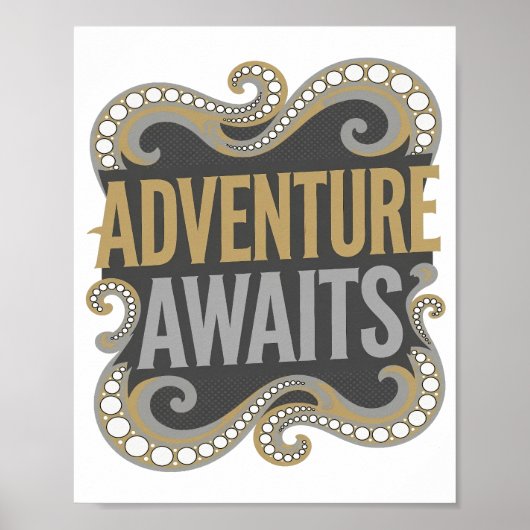 Poster Conception personnalisée Or Edge AVENTURE ATTEND (Devant)