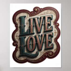 Poster Conception personnalisée Snappy Teal VIVEZ AMOUR