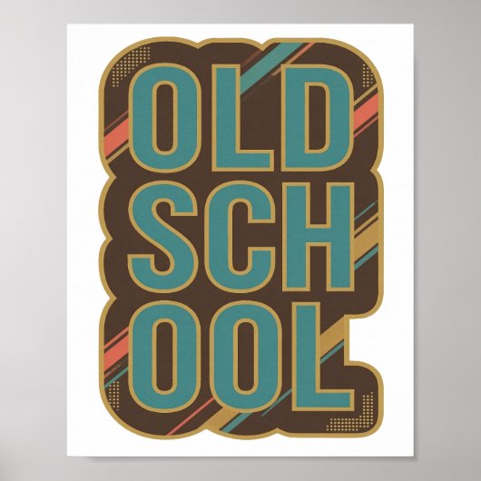 Poster Conception personnalisée Teal OLD SCHOOL (Devant)