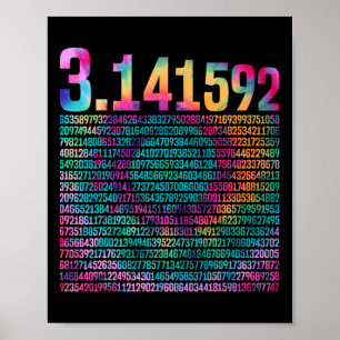Poster Conception Pi Pour Teacher Tie Dye 3.14 Chiffres P