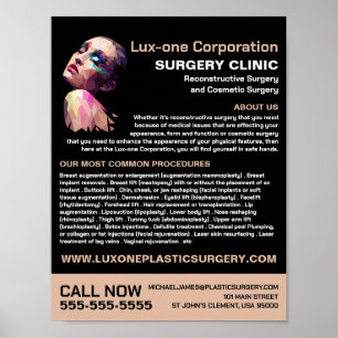 Poster Conception Polygonale, Chirurgien Plastique, Chiru
