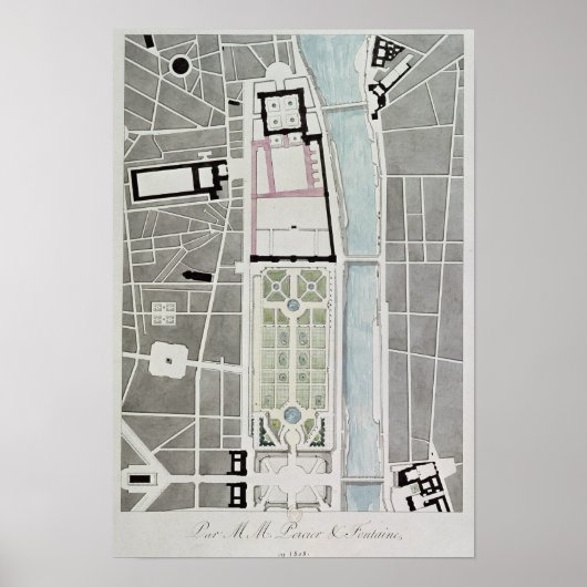 Poster Conception pour joindre les Tuileries au Louvre (Devant)