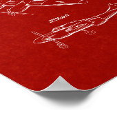 Poster Conception Pour Un Brevet D'Avion - Rouge Bourgogn (Coin)