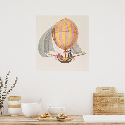 Poster Conception pour un dirigeable, français, c.1785 (Cuisine)