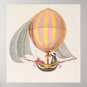 Poster Conception pour un dirigeable, français, c.1785