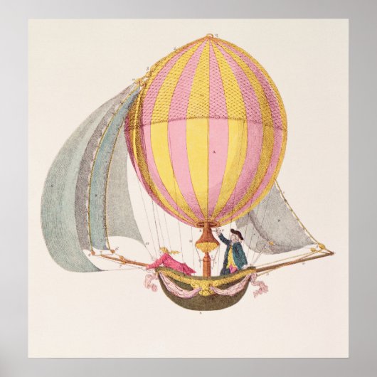 Poster Conception pour un dirigeable, français, c.1785 (Devant)