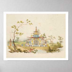 Poster Conception pour un temple chinois, vers 1810 (styl