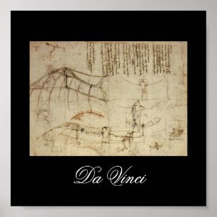 Poster Conception pour une machine de vol par Leonardo da