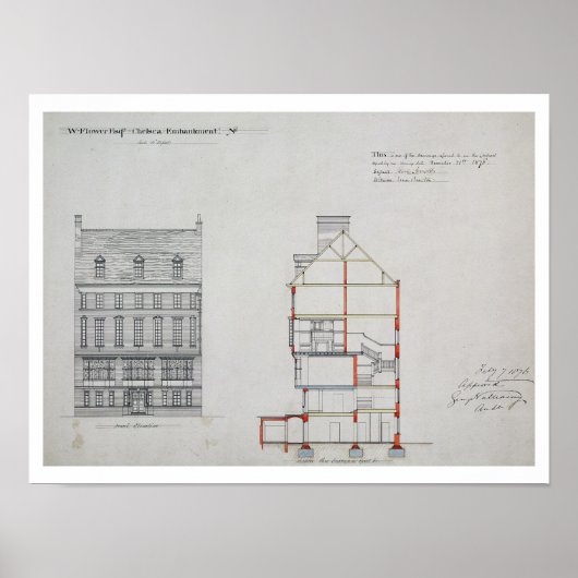 Poster Conception pour W. Flower Esq, Chelsea Emba (Devant)