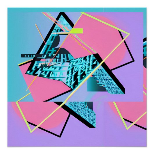 Poster Conception pyramidale de Memphis alimentée par Pon (Devant)