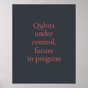 Poster Conception quantique orange gris fer