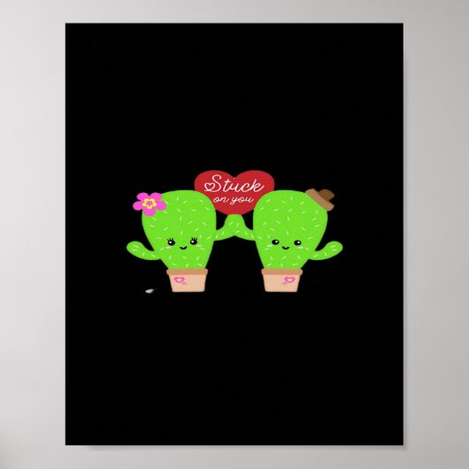 Poster Conception Réfléchie de Coeur de Plante de Cactus (Devant)