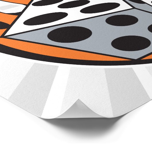 Poster conception rétro de dés de flammes (Coin)