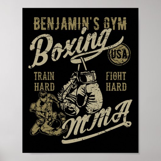 Poster Conception rétro de gym de boxe mma de Benjamin po (Devant)