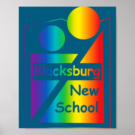 Poster Conception Rétro de la Nouvelle École Blacksburg (Devant)