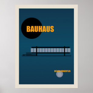 Poster Conception rétro de l'architecture Bauhaus Poste