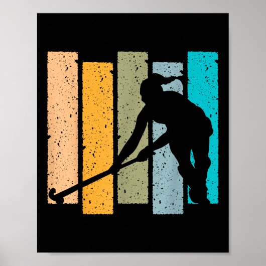 Poster Conception Rétro Vintage de Hockey sur Gazon (Devant)