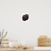 Poster Conception Rouge Chic BRAVER STRONGER (Cuisine)