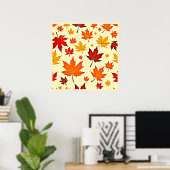 Poster Conception sans couture de feuillage d'automne (Bureau à domicile)