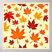Poster Conception sans couture de feuillage d'automne (Devant)