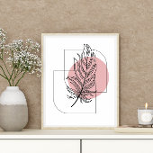 Poster Conception simple Abstraite minimale de feuilles d