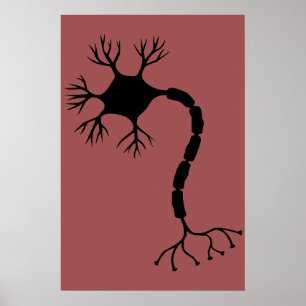 Poster Conception simple de neurone noir
