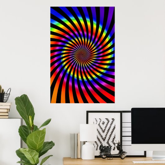 Poster : Conception spirale colorée (Bureau à domicile)