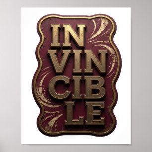 Poster Conception sur mesure de Cool Gold IN VINCIBLE