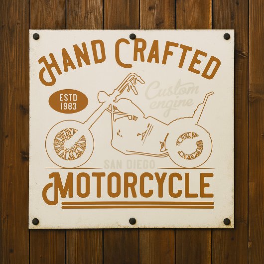 Poster Conception sur mesure de moto artisanale vintage