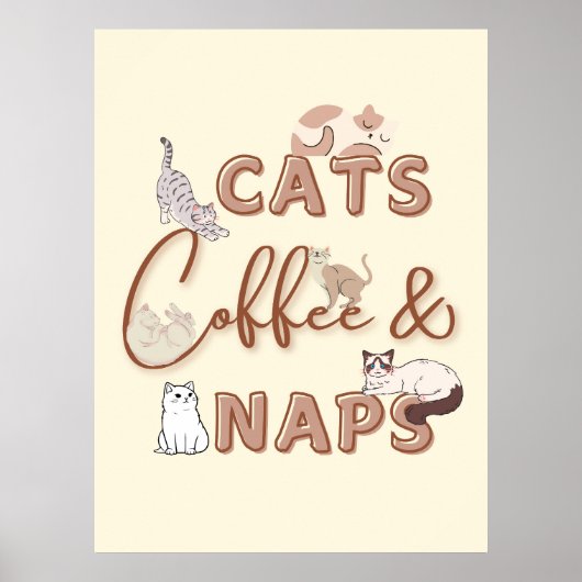 Poster Conception sympa pour les amateurs de chats et de  (Devant)