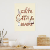 Poster Conception sympa pour les amateurs de chats et de  (Cuisine)