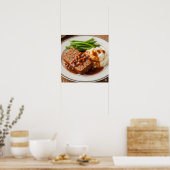 Poster Conception traditionnelle du dîner en lotte de via (Cuisine)