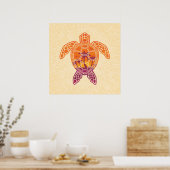 Poster Conception Tropicale de la tortue de mer coucher d (Cuisine)