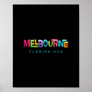 Poster Conception tropicale rétro de Melbourne Floride