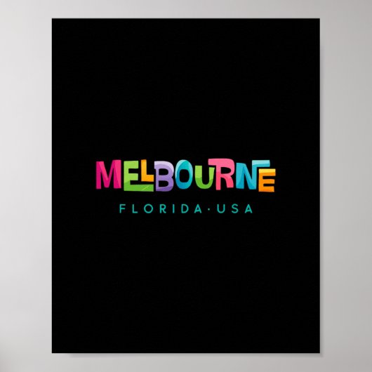 Poster Conception tropicale rétro de Melbourne Floride (Devant)