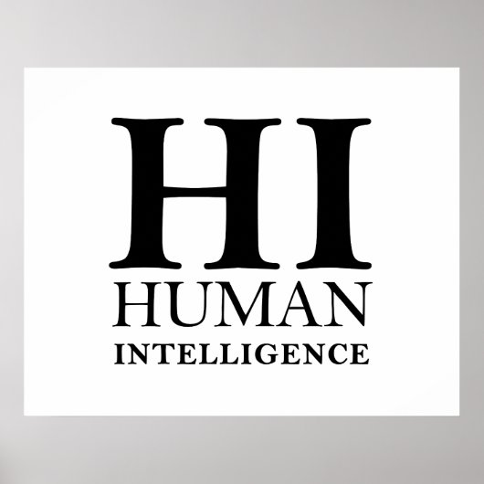 Poster Conception typographique de l'humain contre l'IA (Devant)
