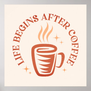 Poster Conception typographique vintage avec tasse de caf