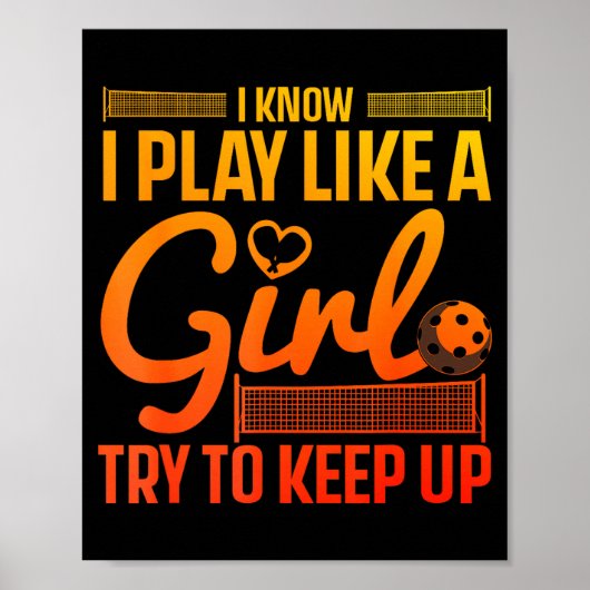 Poster Conception unique de pickleball pour femmes filles (Devant)