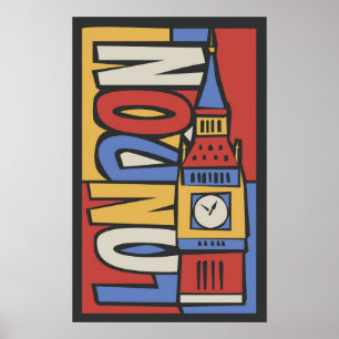 Poster Conception vibrante de Londres, Angleterre