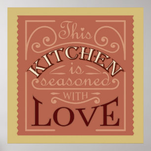 Poster Conception vintage de citation de cuisine