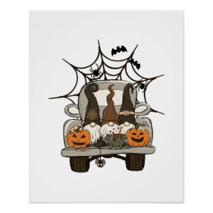 Poster Conceptions amusantes d'Halloween Gnomes d'Hallowe
