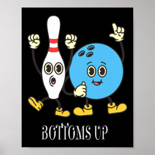 Poster Conceptions de bowling motivationnelles mignonnes