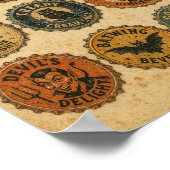 Poster Conceptions de capsules de bouteille vintage Hallo (Coin)