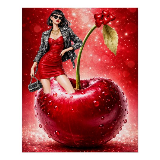 Poster Conceptions de cerise modernes (Devant)