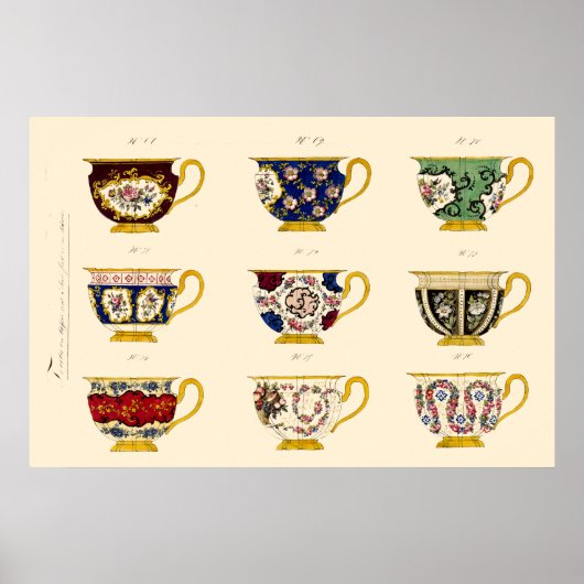 Poster Conceptions de tasses à thé de l'ère victorienne a (Devant)