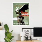 Poster Concert de la victoire rencontré NYC 1938 WPA (Bureau à domicile)