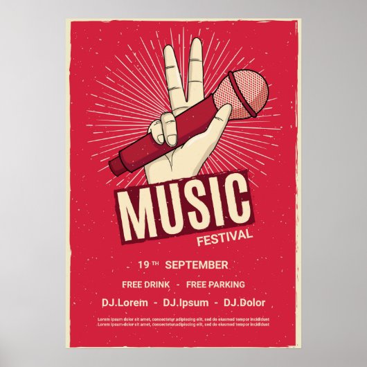 Poster Concert de musique rétro faire-part Invitation (Devant)