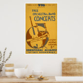 Poster Concerts d'orchestre gratuits 1938 WPA (Cuisine)