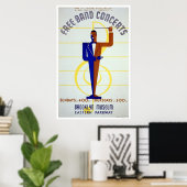 Poster Concerts gratuits de la bande 1941 WPA (Bureau à domicile)