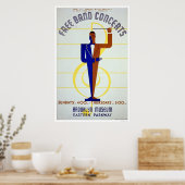 Poster Concerts gratuits de la bande 1941 WPA (Cuisine)